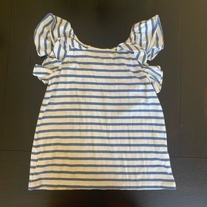 Girls striped ruffled top